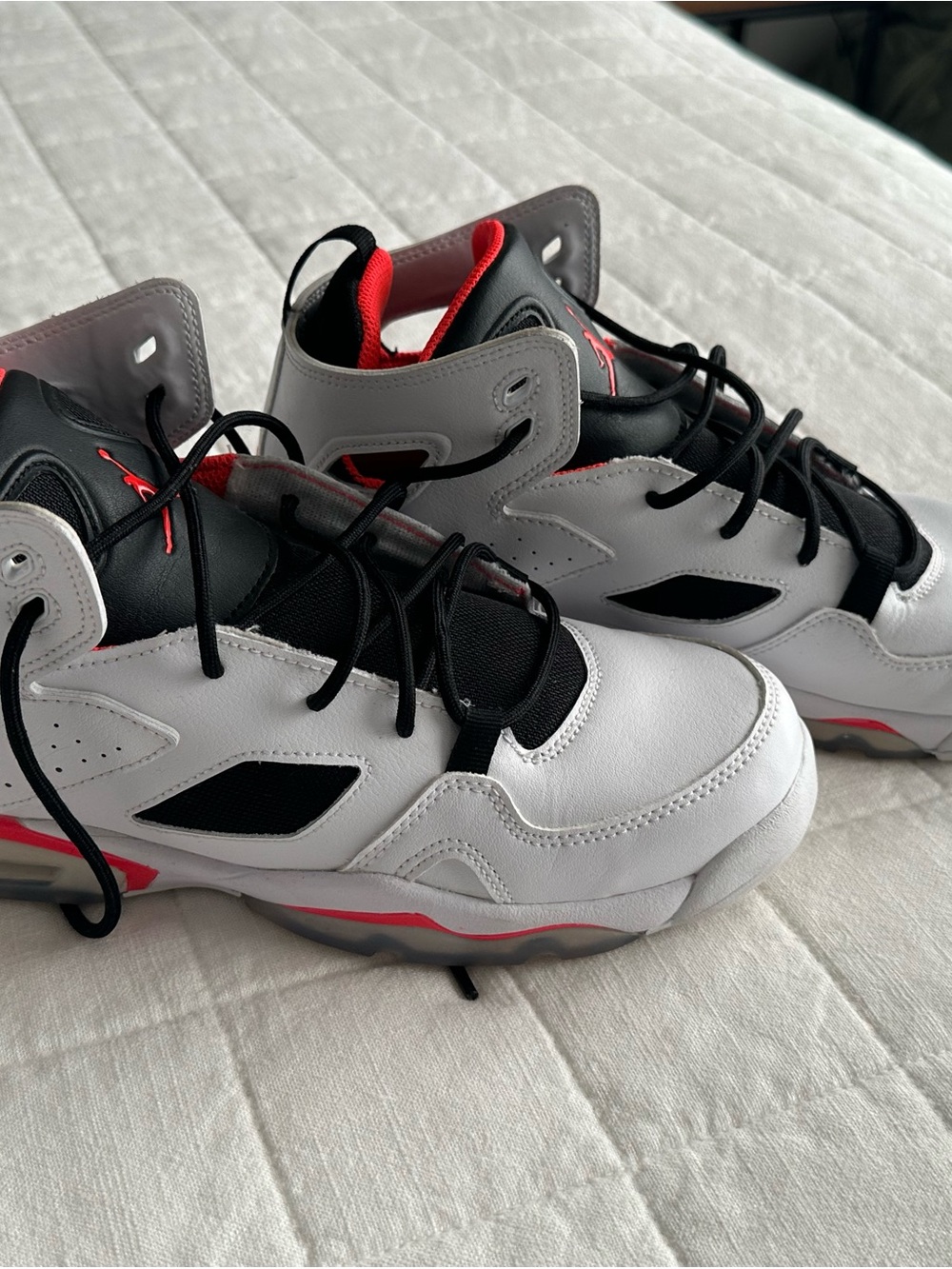 Nike Kids White Black Red High-Top Sneakers